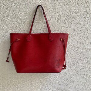 Red Designer Neverfull Tote Bag